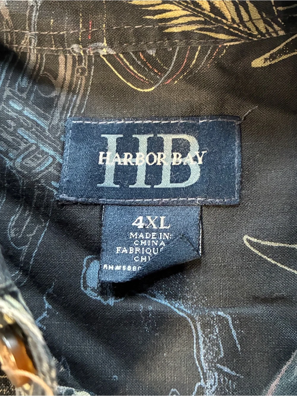 Harbor Bay 4xl Hawaiian Button Up Short Sleeve Shirt Blue Casual